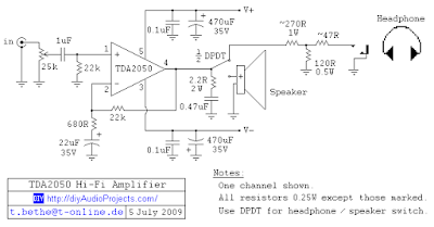 tda2050 amp. devre şeması