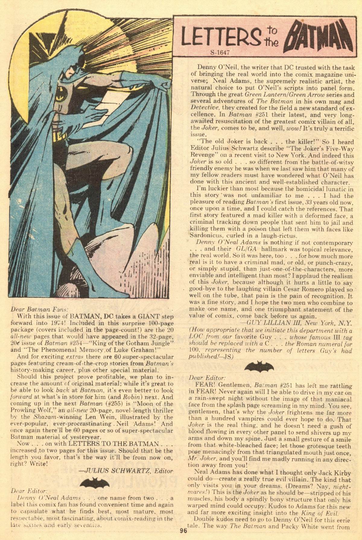 Read online Batman (1940) comic -  Issue #254 - 96