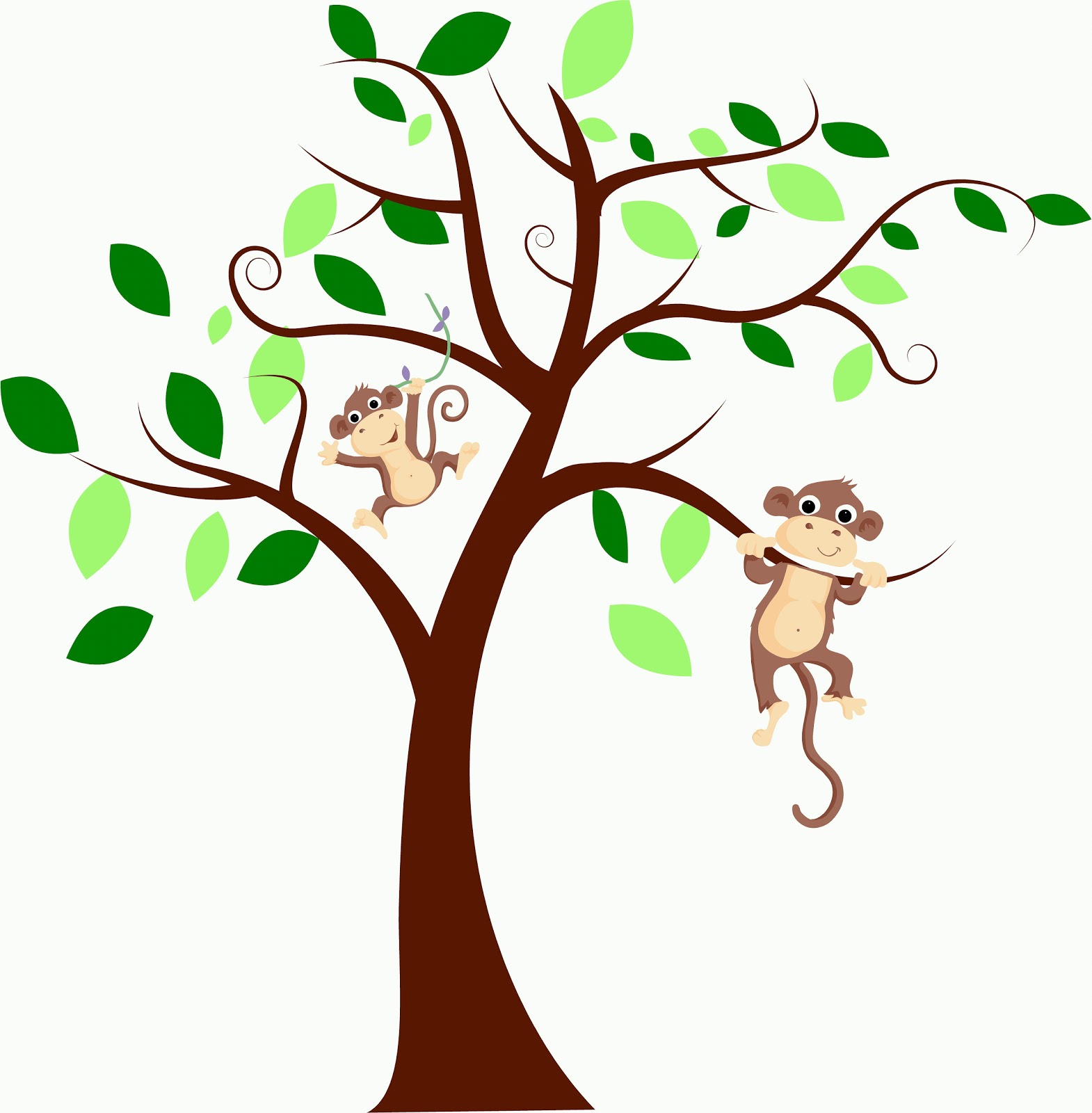 clipart monkey swinging in a tree - photo #25