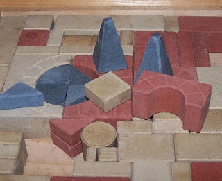 Martha's Attic: Children's Stone Building Blocks -Antique Toy