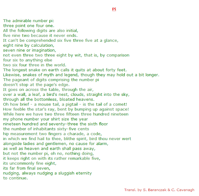 In the Footsteps of Mathematics Math in Poetry Pi