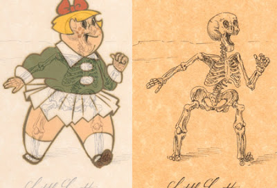 Os esqueletos dos desenhos animados
