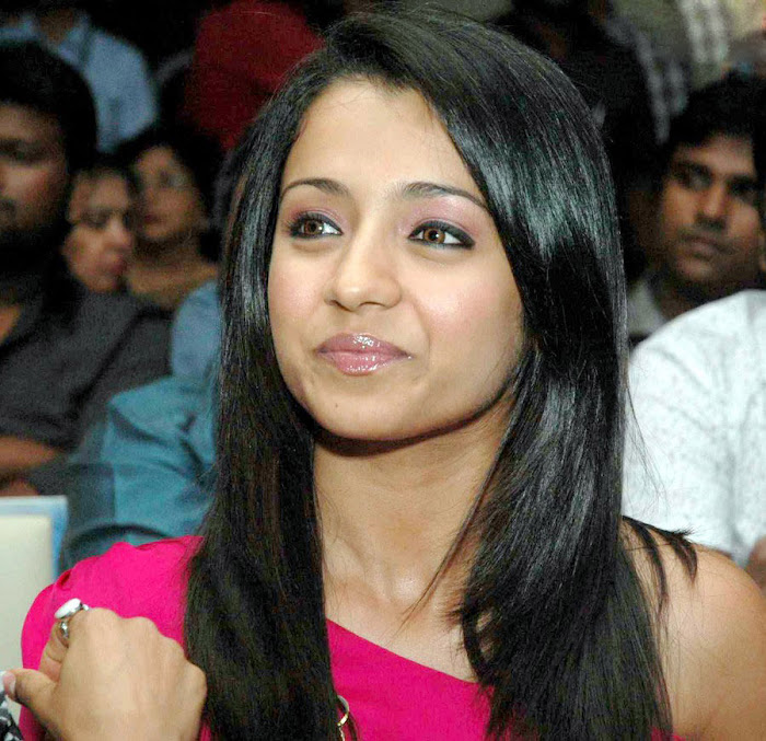trisha spotted in pink at a event