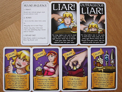 Various Braggart Cards, including the 2 Liar and 4 Ploy card types