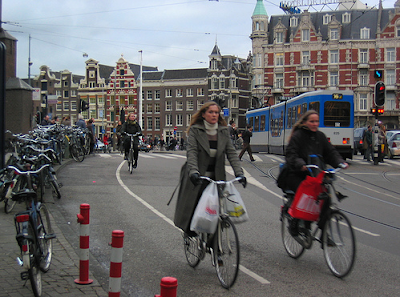 Image of bicyclists in Amsterdam