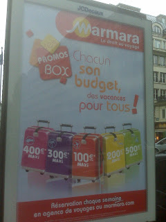 Marmara suitcase advertisement in Paris