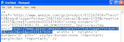 Amazon Associate Product Link HTML with URL highlighted