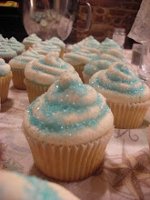 Vanilla Cupcakes with Vanilla Buttercream and Blue Sparkles