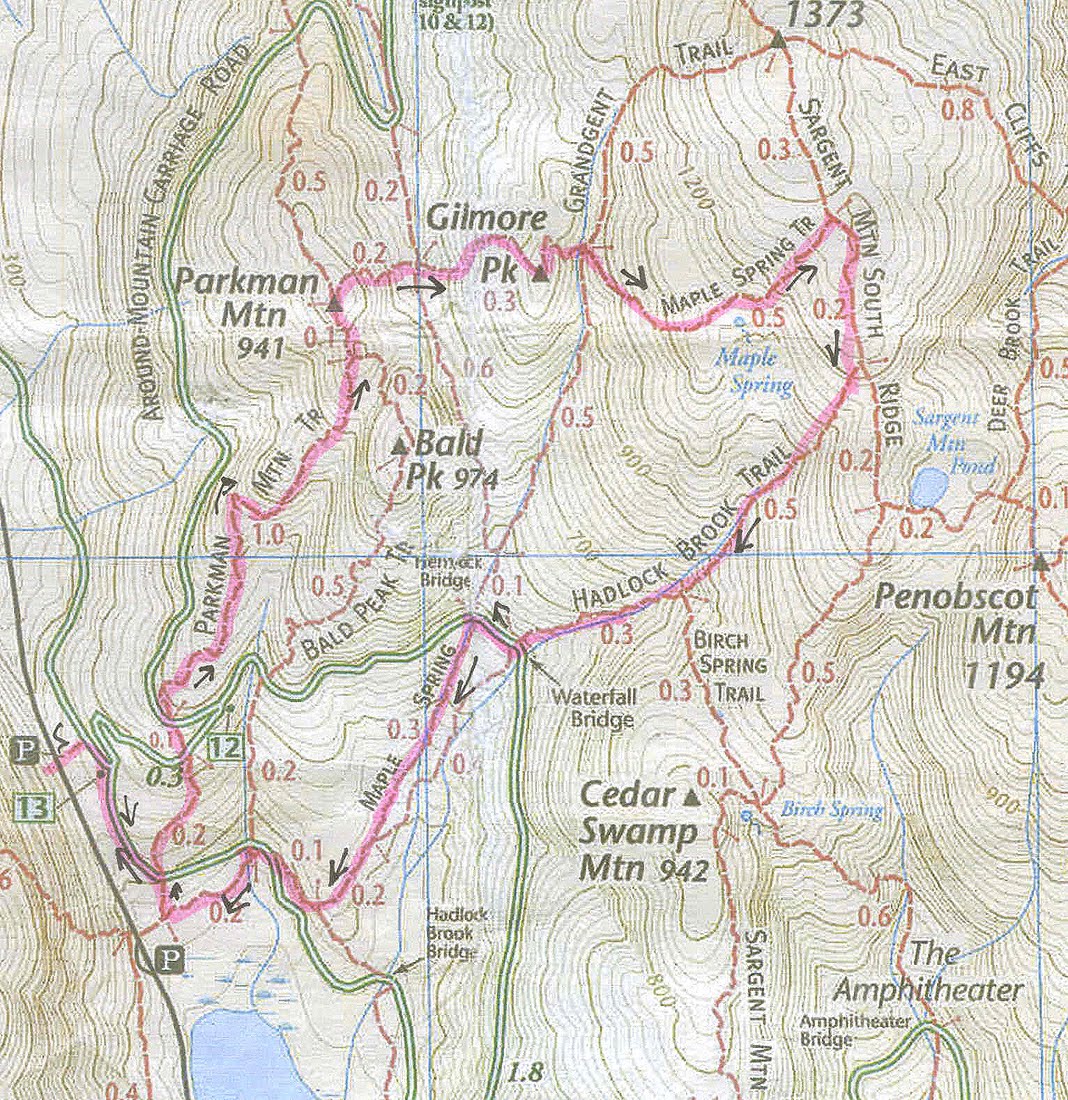 Hiking in Maine with Kelley 8/19/10 Parkman Mountain Loop