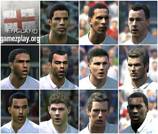 pes 2010 england squad images from the game with beckham and co