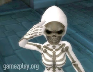 character in skeleton outfit