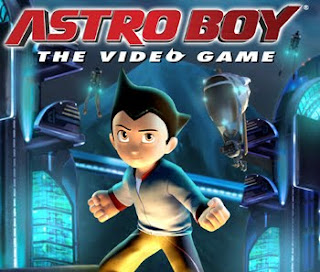 astro boy on game cover with logo above