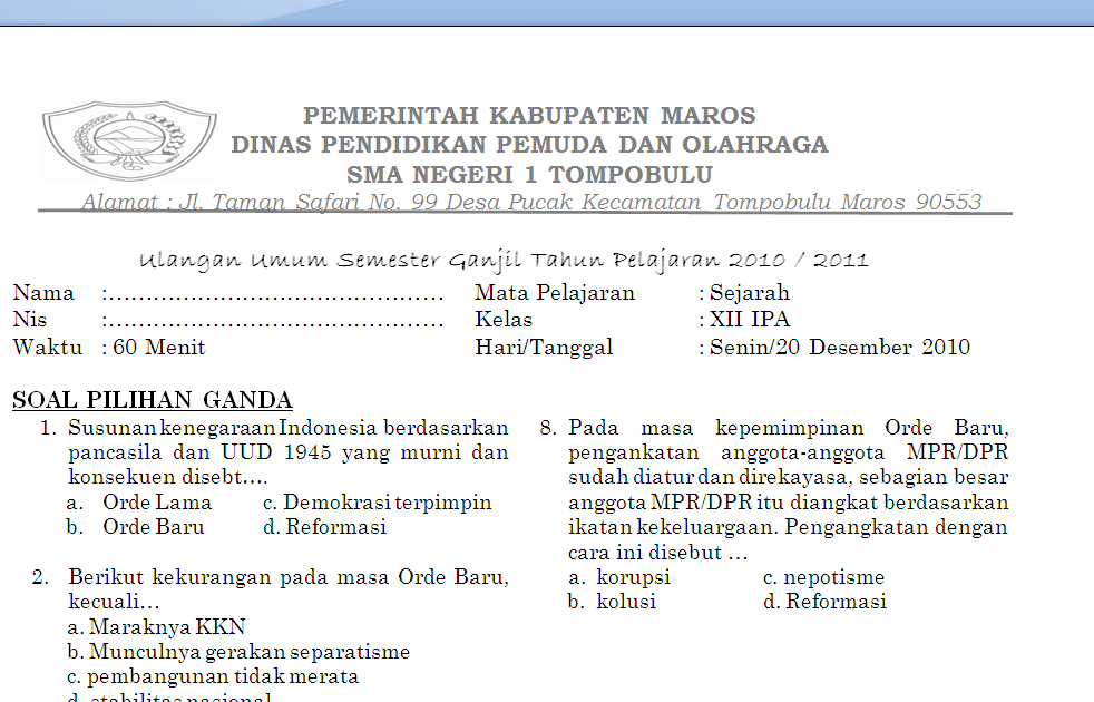 Soal essay tentang pokok pikiran pembukaan uud 1945 06 picture