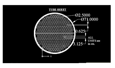 shell and tube heat exchanger tube sheet CAD diagram
