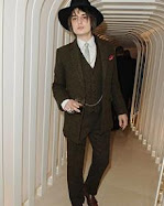 Pete Doherty wearing my 'Marina Maclean X Che Camille' Harris Tweed suit at Paris Fashion Week.