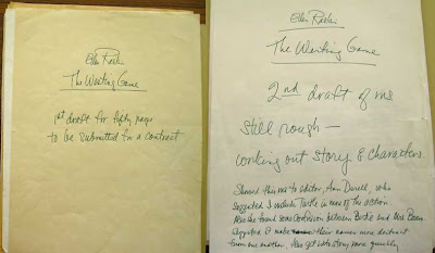 Handwritten notes by Ellen Raskin