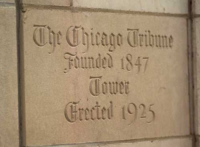 Chicago Tribune building cornerstone