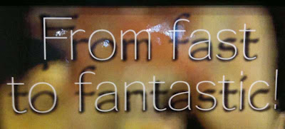 Headline reading From Fast to Fantastic, white type with black blurry drop shadow behind it