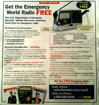 Newsmax free radio ad from Parade magazine