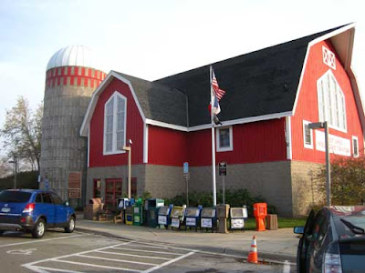 Bright red barn