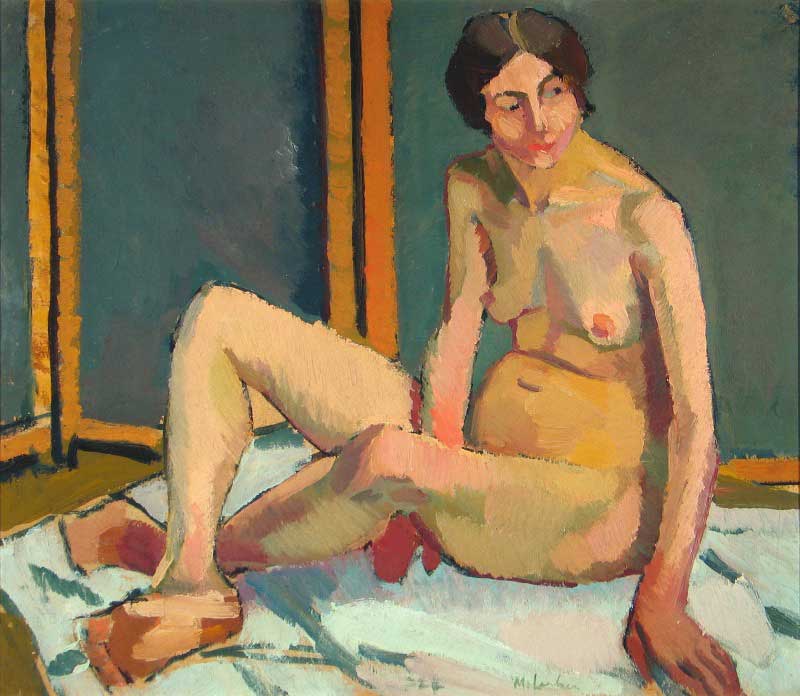 Nude+Sitting+Cross+Legged+(1928)+Maggie+Laubser