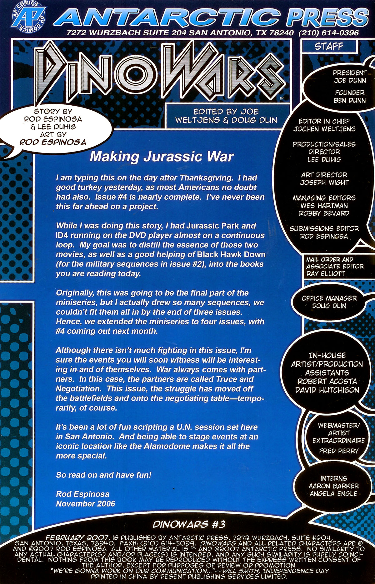 Read online Dinowars comic -  Issue #3 - 2