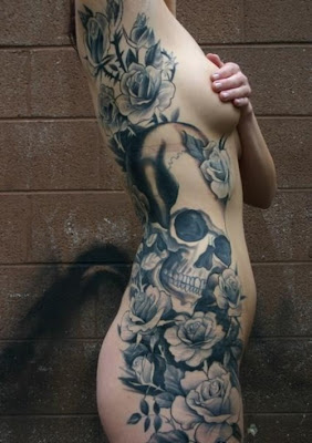 Women Side Body Skull Tattoos Picture 1
