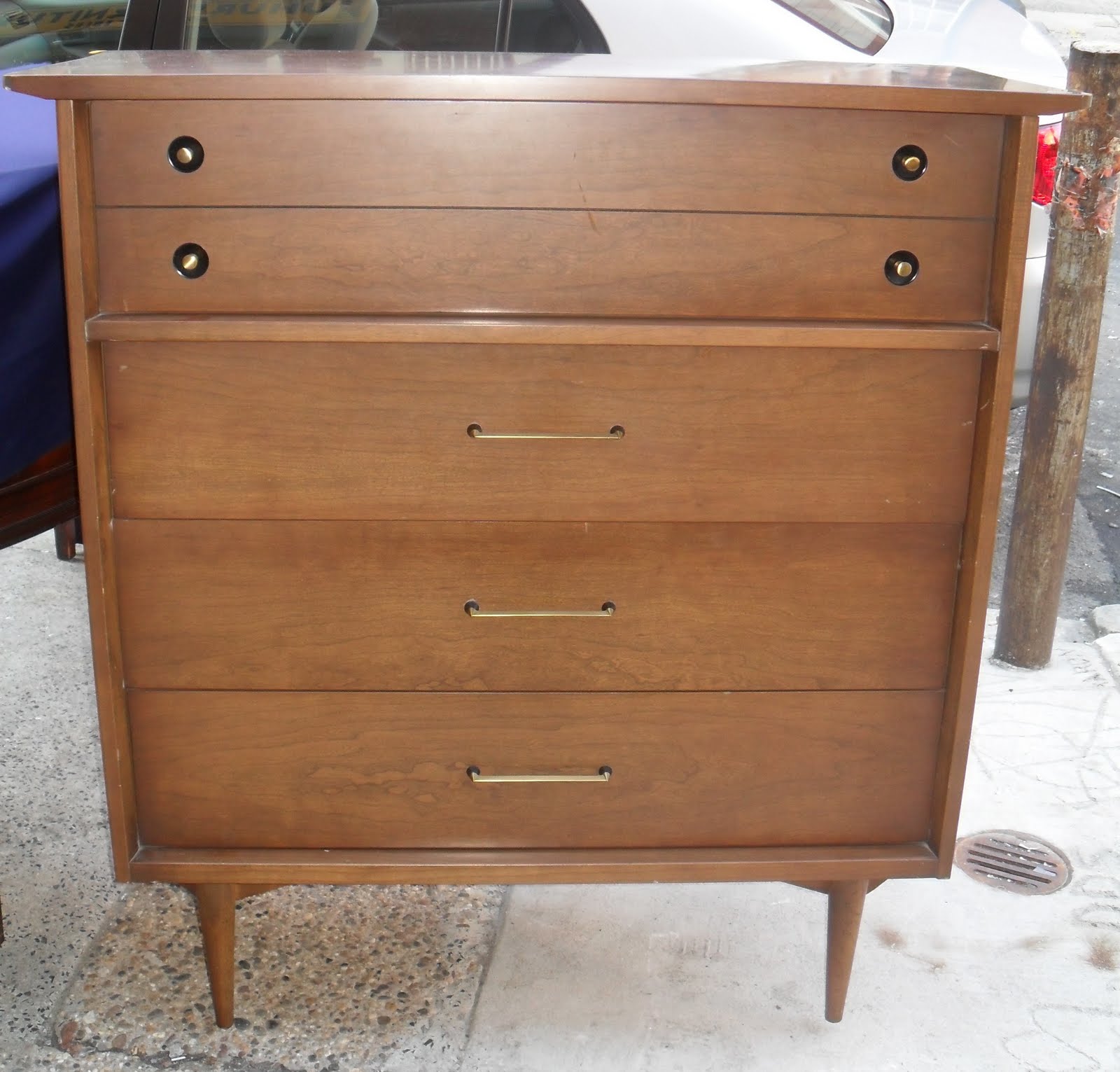 Uhuru Furniture & Collectibles 1970s Retro Walnut Dresser SOLD