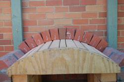 Free Wood Fired Pizza Oven Creating The Arch You Can See Here I Have Propped The Arch Template On Bricks It Was Slightly To High When We Actually Went Mortar So Used Some Diffe Sized