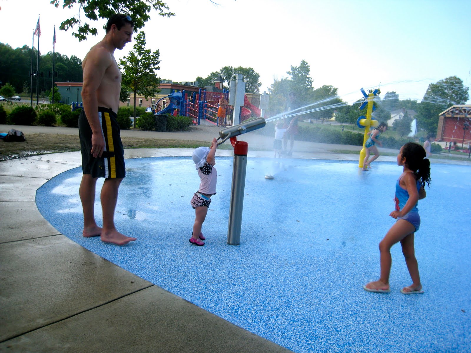 A Double Umberger with Cheese Powell Splash Pad