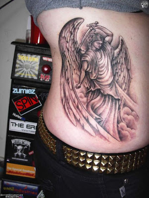 Guardian Angel Tattoo On Side Body Angel tattoo is one of the favorites for