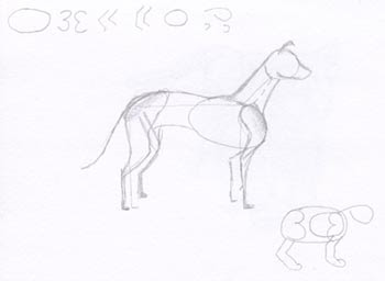 pencil sketch of dog