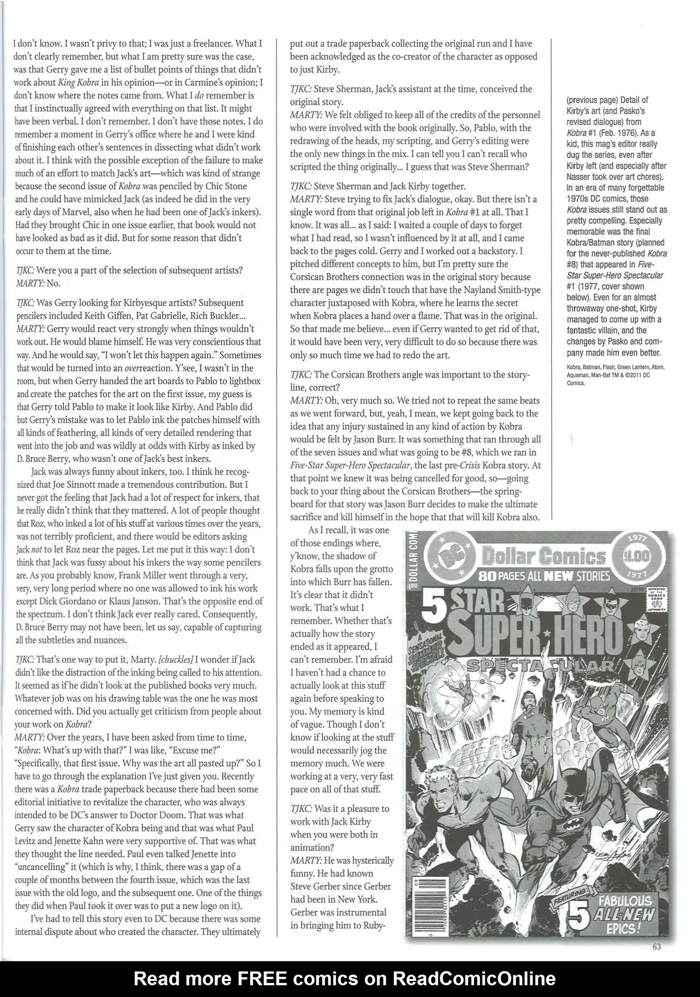 Read online The Jack Kirby Collector comic -  Issue #57 - 65