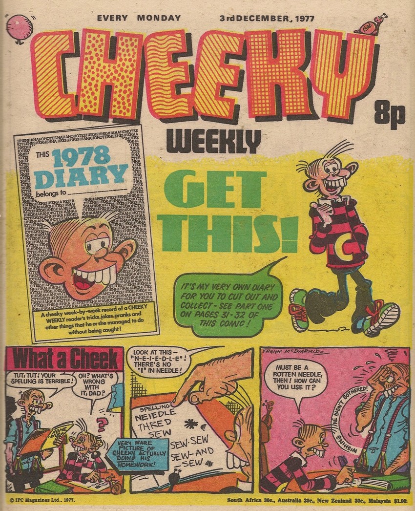 Cheeky Weekly Cheeky Weekly cover date 03 Dec 1977