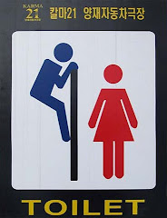 Panneaux qui vont t'indiquer où sont les toilettes ci-bas!