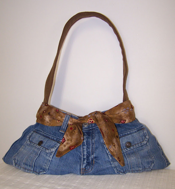 Denim Blue Jean Hipster Purse Country Hearts