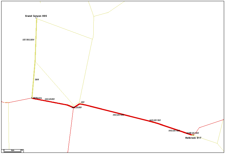 de Holbrook, AZ 017 à Grand Canyon, AZ 005 / Distance: 287,90 km
