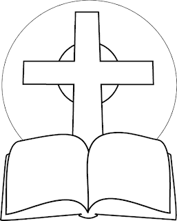 Kids coloring page of Bible and Cross  design picture download free religious images of Jesus and beautiful Christ pictures