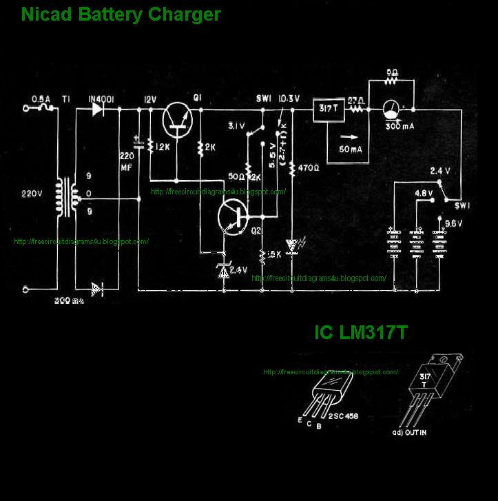FREE CIRCUIT DIAGRAMS 4U: Nicad Battery Charger