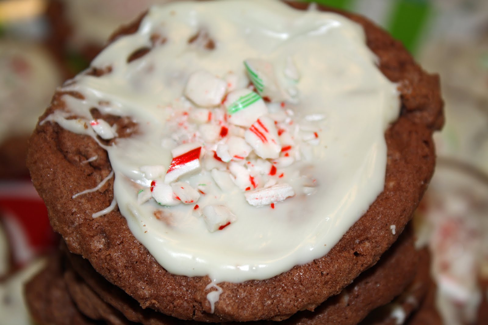 RACHAEL'S FAVORITE RECIPES DOUBLE CHOCOLATE CHIP CANDY CANE COOKIES