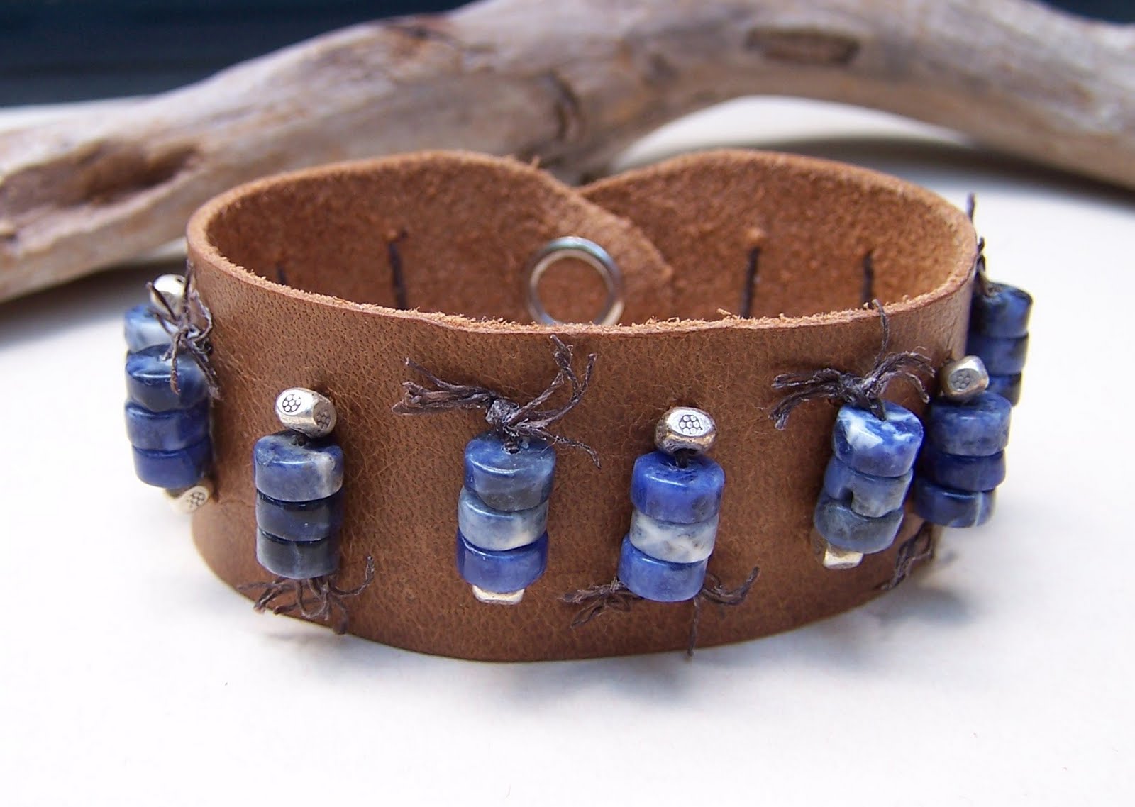 Erin Siegel Jewelry Beaded Leather Cuff