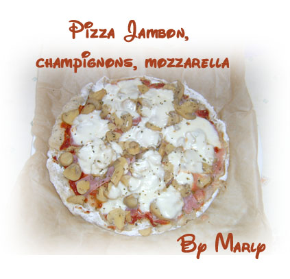 Pizza jambon, champignons, mozzarella recettes pizza jambon/mozzarella