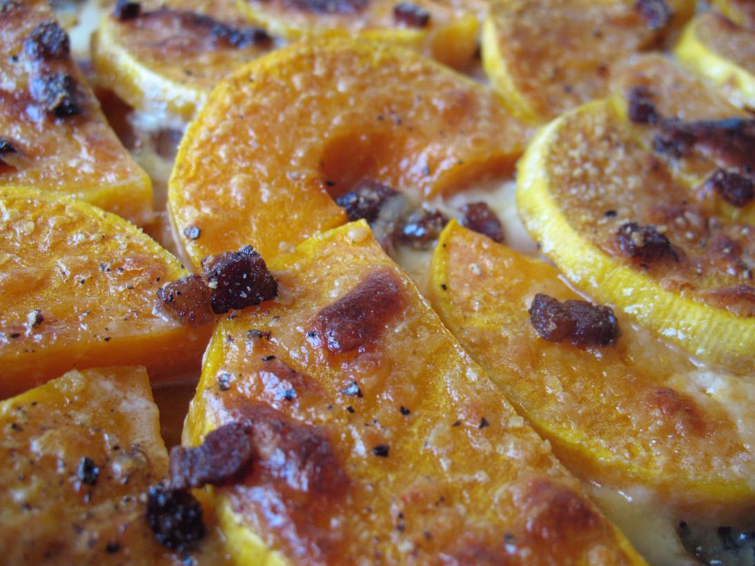 Your baby eats WHAT?!: Bacon and cheddar butternut gratin recipe for