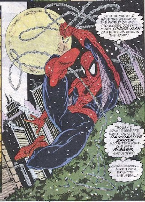 So Peter shoots out that much extra web why??