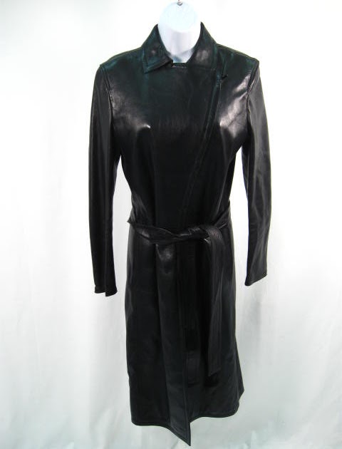 eBay Leather: Gucci black leather trench coat