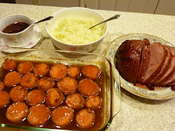 Glazed Ham, Candied Yams, and Mashed Cauliflower