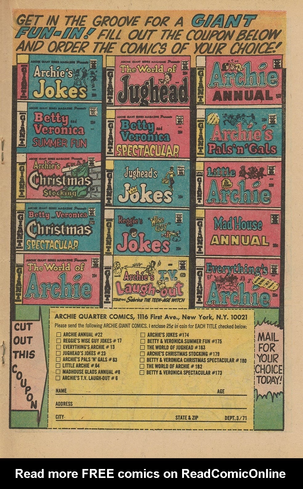 Read online Archie's Joke Book Magazine comic -  Issue #158 - 19