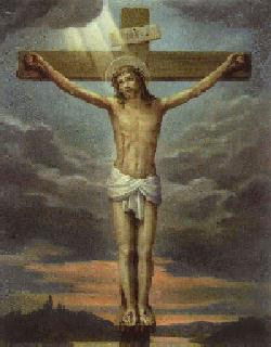 Jesus Christ on Cross Crucifixion with sun lighting background and clouds background image free religious pictures and drawing art photos
