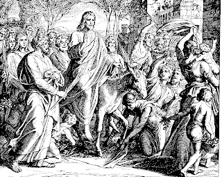 Jesus on donkey entering into Jerusalem and apostles, people around him coloring page hd(hq) wallpaper free download Christian pictures and religious desktop images