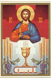 Jesus Christ drawing art and Eucharist icon symbol color picture